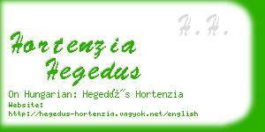 hortenzia hegedus business card